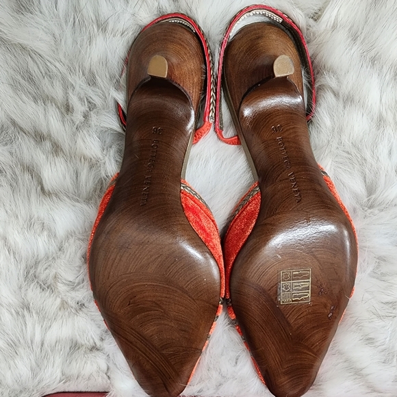 NWOT Bottega Veneta Coral Velvet Braided Slingback Heels Size 6 US EU 36 - Picture 7 of 8